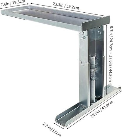 Ladder Extender, Stabilizer & Leveler Pro - Adjustable 9.7-17.6 Inch for Stairs, 500 lbs Capacity, Anti-Slip Design (Silver)