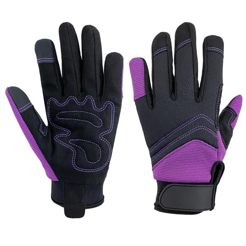 Safety Work Gloves,Multipurpose Working Gloves for Men,Multifunctional Synthetic Leather Spandex Mechanic Gloves,Gardening Glove Gifts for Men,Tounchscreen (Purple, Extra Large), 24096001-8 - color: Purple, size: X-Large