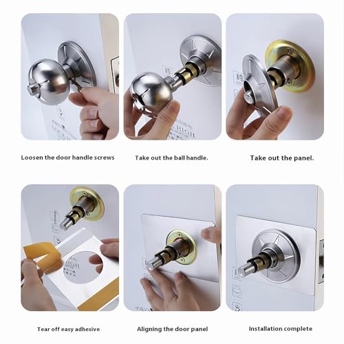 YHNNH 2PCS Matte Black Door Knob/Deadbolt Reinforcement Plate, Door Lock Fixing Plate Doors Handle Fixing Cover Filler Repair Backplate Doors Handle Hole Reinforcer Kit