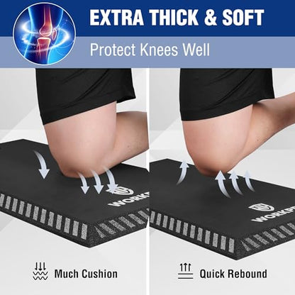WORKPRO Extra Thick Kneeling Pad, Soft Foam Knee Cushioning, Extra Large Foam Kneeler Mat for Auto-Repair, Gardening, Workout Supplies, 28 x 16 x 1.2in, Black - color: black out