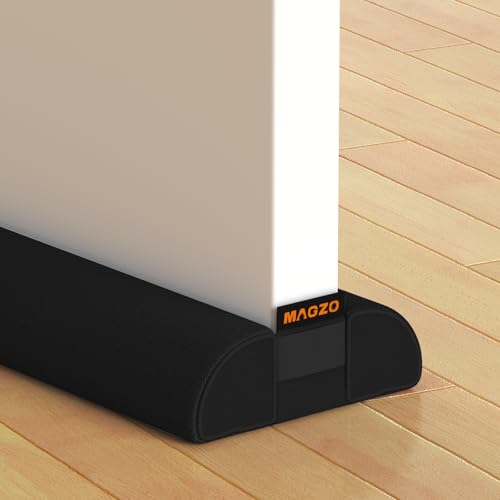 MAGZO Door Draft Stopper, 36 Inch Adjustable Under Door Gap Filler, Fits 30'' - 36'' Bottom Widths, Seals Gaps up to 1.7", Soundproof Sweep Blocks Air, Noise, Light, Dust- Black - color: Black, size: 36 Inch