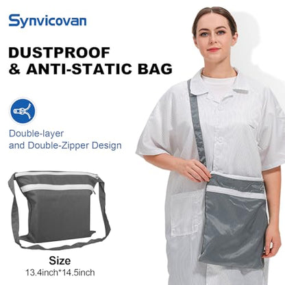 13 x 14 Inch Anti-static Cleanroom Crossbody Tool Bag,Storage Bag for Work & Travel（Grey） - color: Grey