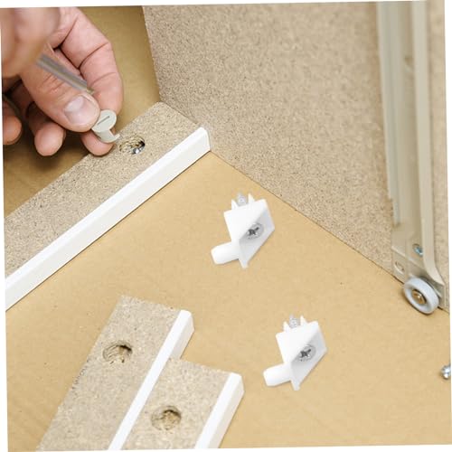 Cabinet Bottom Bracket Repairing Kit Plastic Furniture Fastener Drawer Bottom Support with Screws