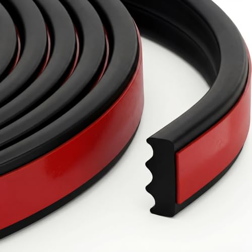 Treela 13 ft Ribbed Foam Rubber Seal with Tape, 0.5x0.188in, Self Adhesive Epdm Foam Rubber Weather Strip, Suitable for Ships, Cars, Rvs, Ships, Garage Doors/Windows, Black - size: 13ft, style: 0.5x0.188in
