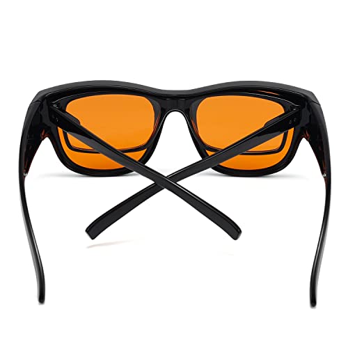 Eyekepper Mens Fit Over Blue Light Blocking Glasses Computer Gaming Eyeglasses for Women - color: 1802-black-100% Blue Light Blocking