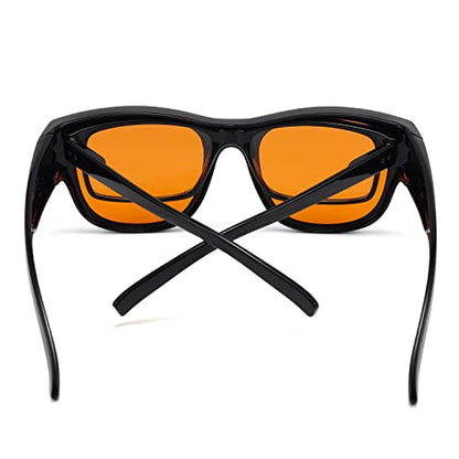 Eyekepper Mens Fit Over Blue Light Blocking Glasses Computer Gaming Eyeglasses for Women - color: 1802-black-100% Blue Light Blocking
