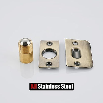 JQK Closet Ball Catch Door Hardware, Stainless Steel Catch Adjustable with Strike Plate, Antique Bronze 2 Pack, HBC100-QG-P2 - color: Antique Bronze, size: 2 Pack
