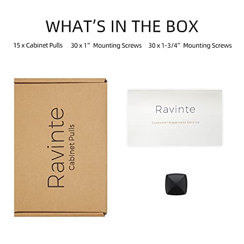 Ravinte 15 Pack Matte Black Kitchen Cabinet Square Knob Single Hole Cabinet Hardware for Dresser Drawer Pulls and Knobs - color: Black