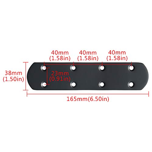 Alise 4 Pcs Flat Straight Brace Brackets Mending Plates Repair Fixing Bracket,6-1/2 Inch Stainless Steel Matte Black - color: Matte Black, size: 165mmX38mm