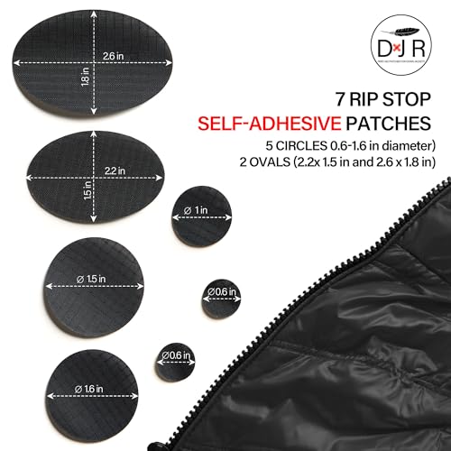 Down Jacket Repair Patches - Self-Adhesive Down Jacket Repair Patches | Waterproof, Tear-Resistant, Pre-Cut Patches | 7-Piece Set for Outdoor Gear, Sleeping Bags & Tent - color: Orange