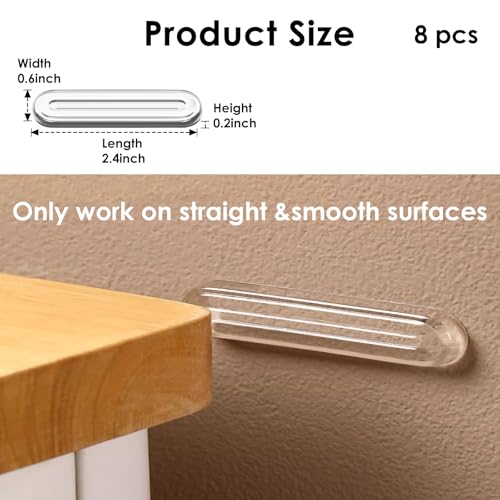 Wall Protector from Furniture 8PCS Short, Wall Bumper Guards, Fridge Door Stopper, Furniture Wall Protectors 2.4x0.6x0.2inch - size: 8pcs Short Thick