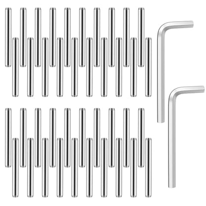 Spring Hinge Tension Pin Replacement Kit, 40 Pcs Stainless Steel Shelf Pins and 2 Pcs Hex Wrenches, Door Closing Hinge Pin, Metal Dowel Pegs Shelf Support Kit for Garage Doors, Self Closing Door