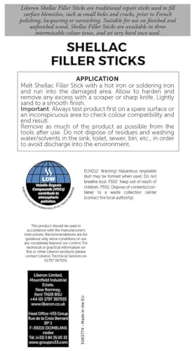 Liberon Shellac Filler Sticks Set of 3 (Dark) - color: Set of 3 (Dark)