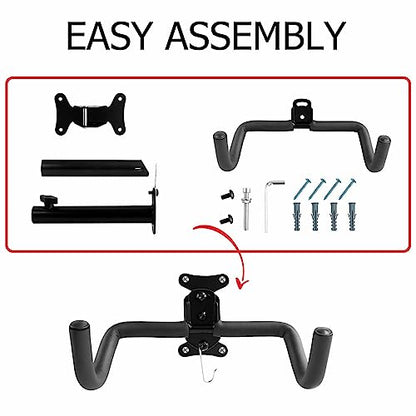 Bike Hanger Wall Mount, Heavy Duty Steel Bike Racks Storage Garage Adjustable Bicycle Hooks for Mountain Hybrid Road Bikes (Black 1 Pack) - color: Black 1 Pack