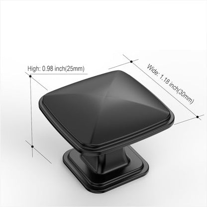 Amerdeco 10 Pack K0003MB Matte Black Cupboard Drawer Knobs Kitchen Cabinet Knobs Single Hole Cabinet Handles Dresser Knobs - color: Matte Black, size: 10 Pack