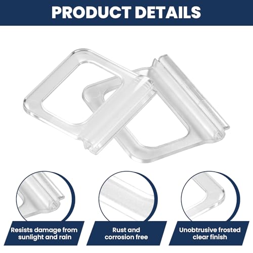 35 Pcs Universal Fit Window Screen Pull Tabs Replacement Lift Handles & Clips – Frosted Clear Plastic Kit for Spline Channel Frame