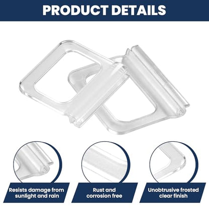 35 Pcs Universal Fit Window Screen Pull Tabs Replacement Lift Handles & Clips – Frosted Clear Plastic Kit for Spline Channel Frame