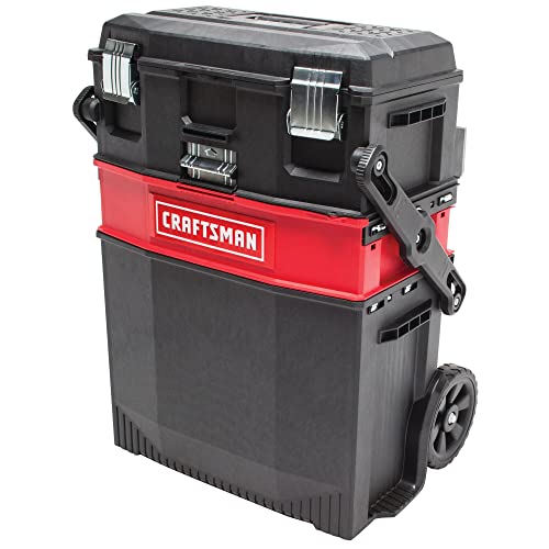 CRAFTSMAN 22-in. Rolling Tool Box with Wheels, Black, Plastic, Lockable (CMST20880) - style: Multi-level Tool Box