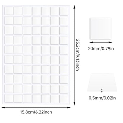 JANYUN 560 Pcs Double Sided Sticky Dots Removable Square Putty Clear Double Sided Tape for Crafts No Trace Sticky Tack Adhesive Tape (Square 20 mm) - size: 20x20mm Square 560pcs