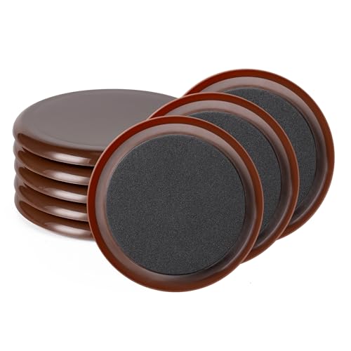 Furniture Sliders, Furniture Sliders Pads for Hardwood Floors, Chair Legs Floors Protectors, Reusable Round Glides Glider, Heavy Duty Furniture Movers Sliders (8 Pcs, 4 3/4inch，Coffee) - size: 4 3/4" Round-8 Pack Coffee