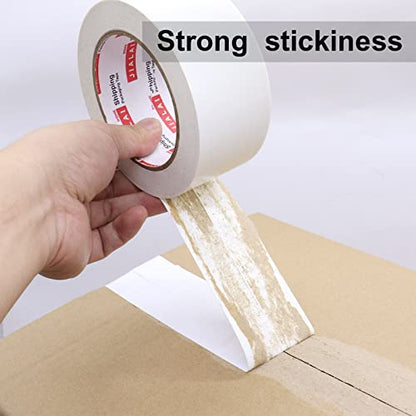 JIALAI HOME Duct Tape Heavy Duty - White Tape Duct 2 Inches x 30 Yards 3 Pack, 8.27 mil, Strong, Flexible, No Residue, All-Weather and Tear by Hand - for Repairs, Industrial, Professional Use - color: White