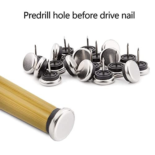 20pcs Round Heavy Duty Furniture Pads,Ulifestar Nail On Furniture Sliders Hardwood Floor Protectors Metal Nail On Glides for Chair Table Desk Cabinet Sofa Couch Leg Feet Non Slip Glides (Dia 27mm) - size: Dia 27mm