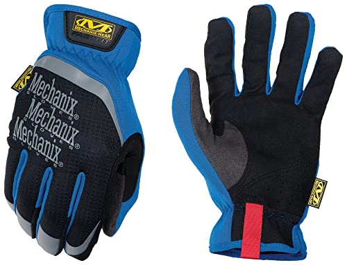 Mechanix Wear FastFit Work Gloves - Anti-Slip & Abrasion Resistant Heavy Duty Gloves - Touchscreen Compatible - Vibration Damping - Multipurpose Use - Medium - Blue - color: Blue, size: Medium, style: 1 Pair
