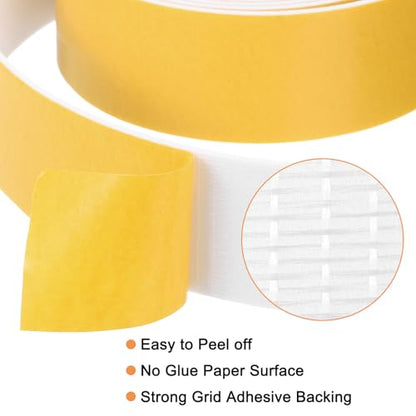 uxcell 1 Roll Foam Weather Stripping, 2" Wide X 1/8" Thick X 6.56 Ft Door Seal Strip Adhesive Foam Tape White Insulation Strip for Door Window - size: 2"x 1/8"x 6.56 Ft