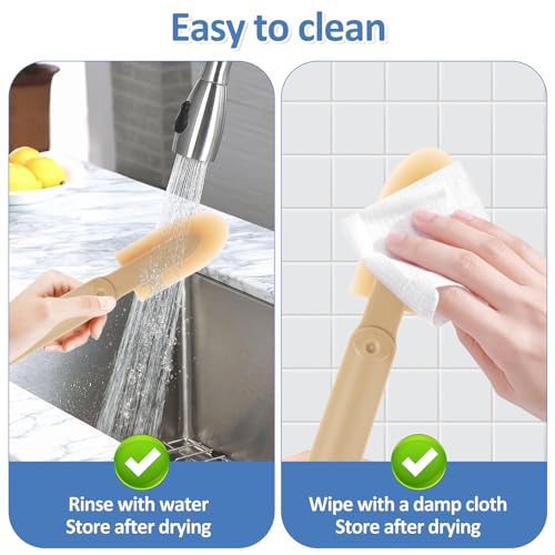 ABS Handle Silicone Caulking Kit, Rubber Caulk Finishing Tool Set with 4 Interchangeable Tips, Smoothing Finger Finisher for Grout, Sealant, Kitchen Bathroom DIY Projects