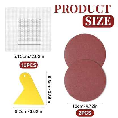 13 Pack Drywall Repair Patch, 2 Inch Drywall Repair Kit Patch with Extended Self-Adhesive Mesh, Dry Wall Patches Kits for Holes, Comes with Scraper and Sandpapers