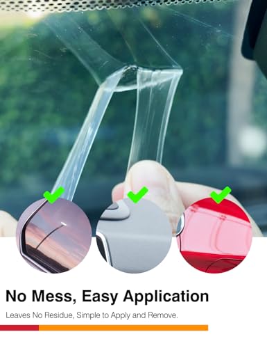 MASIGO Clear Double-Sided Acrylic Foam Mounting Tape – 2.2" (56mm) Round with Center Hole for Dash Cam Suction Cup Mount – Boost Vacuum Seal & Grip, Heat-Resistant – Pack of 6