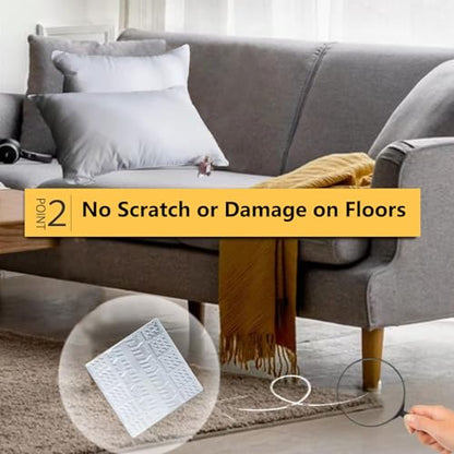 Clear Non Slip Furniture Pads, 12 PCS Rubber No Skid Furniture Grippers, Self Adhesive Anti Slip Furniture Pads, Anti Slide Hardwood Floors Protectors for Keep Couch Stoppers (2 inch Square) - size: 2 inch Square