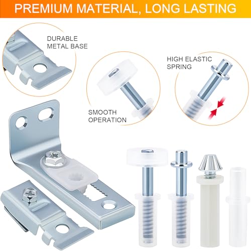 Bifold Door Hardware Repair Kit 2 Set, Includes Top and Bottom Brackets, Pivots, and Guide Wheel for Sliding Closet, Barn Door,Pocket, and Accordion