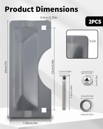 Door Latch Guard, 2 PCS 3" x 7" Door Latch Cover & Door Latch Plate, Carbon Steel Door Security Plate for Outswinging Doors, Easy Installation
