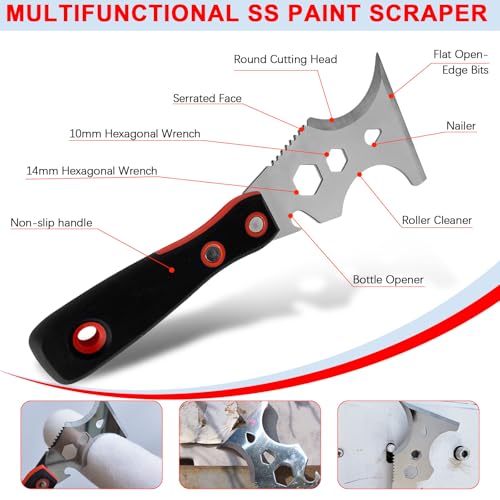 18 Pieces Drywall Hand Tool Kit, Putty Knife Set with Mud Pan, Aluminum Hawk, Finishing Trowel, Painter Scraper, Inside & Outside Drywall Corner Trowel and Carry Bag, Taping Knife Hand Tools - size: Drywall Knife Set, 18 Pcs