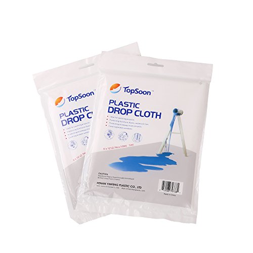 TopSoon Drop Cloth and Plastic Sheeting, Household Vacuum Cover (1 mil, 9FT x 12FT) - size: 9FT x 12FT