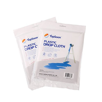 TopSoon Drop Cloth and Plastic Sheeting, Household Vacuum Cover (1 mil, 9FT x 12FT) - size: 9FT x 12FT