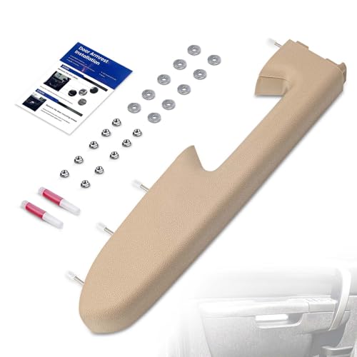 22818467 Front Left Driver Side Armrest Repair Kit Fit for Chevy Silverado 1500 2500HD 3500HD 2010-2014 For GMC Sierra 1500 2500 HD 3500 HD 2010-2014 Door Panel with Release Handle Below Armrest - Tan - color: Tan/Cashmere, size: Driver Side