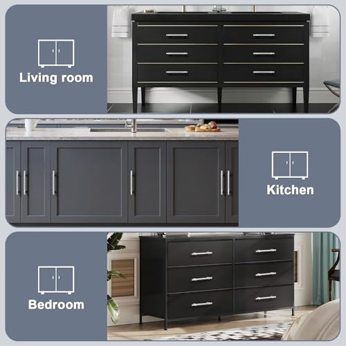 knobelite 5 Pack Hole Centers 5 inch Brushed Nickel Cabinet Handles Stainless Steel Kitchen Dresser Pulls with Zinc Alloy T Bar Drawer Pull Handle 7.5inch Length - color: Brushed Nickel, size: Hole Centers: 5inch