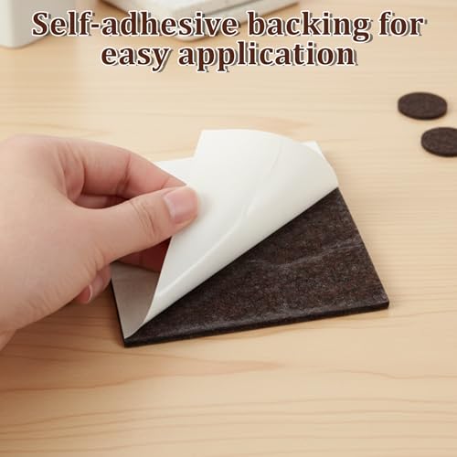 6Pcs Square Felt Furniture Pads 4" x 4" Self Adhesive Square Furniture Felt Pad Cuttable Anti Scratch Furnitures Pads Floor Protectors Furnitures Sliders for Hardwoods Cabinet Laminated Floors