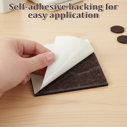 6Pcs Square Felt Furniture Pads 4" x 4" Self Adhesive Square Furniture Felt Pad Cuttable Anti Scratch Furnitures Pads Floor Protectors Furnitures Sliders for Hardwoods Cabinet Laminated Floors
