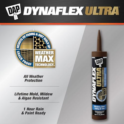 DAP Dynaflex Ultra Advanced Exterior Sealant, Brown, 10.1 Oz (7079818217)