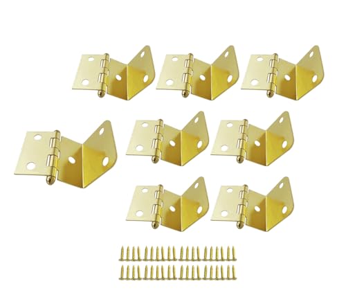 QCAA Durable Steel Chest Hinge for Box, Door & Cabinet, 1-1/2" Width x 1.2 mm Thickness, Brass Plated, 8 Pack, Made in Taiwan - color: Brass Plated, size: 8 Pack (1-1/2" x 1.2mm)