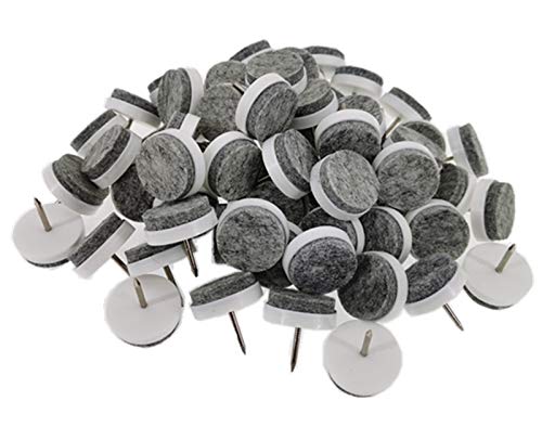 ALIMITOPIA 40pcs Furniture Felt Pad Heavy Duty Nail-on Chiar Slider Glide Pad Floor Protector for Wooden Furniture Chair Tables Leg Feet(Φ24mm or 0.94";White) - color: 24mm White 40pcs