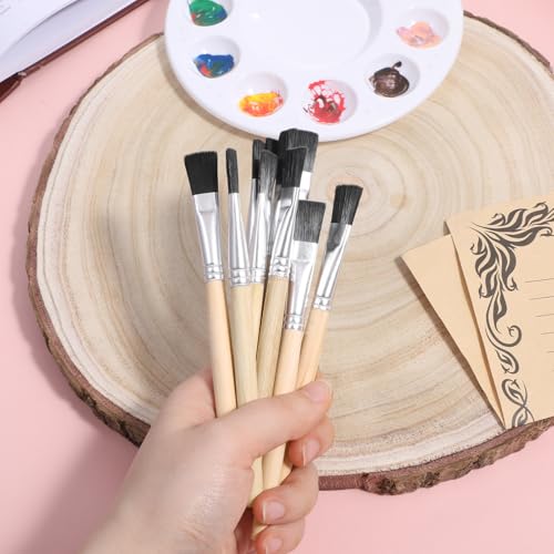 10Pcs Small Paint Brushes for Crafts Small Touch Up Paint Brush for Painting Coloring Wall Touch-up Cabinets Fences Edge Painting Tool Adult Artist Detail Oil Canvas Face