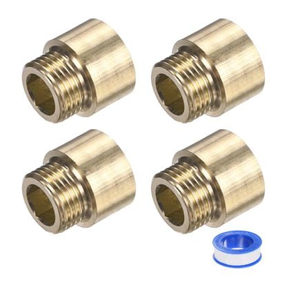 M METERXITY Shower Head Extension Arm, Brass G1/2 Male to Female Extension Pipe Fitting Adapter with PTFE Thread Seal Tape for Shower/Faucet, Pipe Plumbing Coupler 1"/25mm 3-Pack - size: 1"/25mm