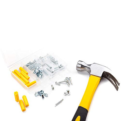 CARTMAN 218-Piece Tool Set General Household Hand Tool Kit with Plastic Toolbox Storage Case Yellow - style: 218 PC