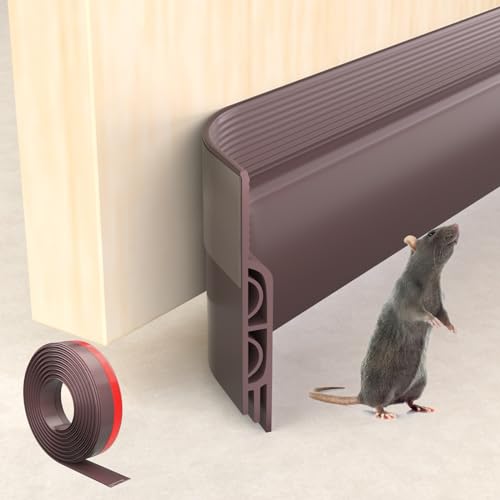 KNEELISA 78" Brown Under Door Draft Stopper Exterior,Bottom Door Sweep Sound Proofing,Soundproofing Noise Blocker,Gap Filler Soundproof Seal Strip - color: Brown, size: 78 Inch