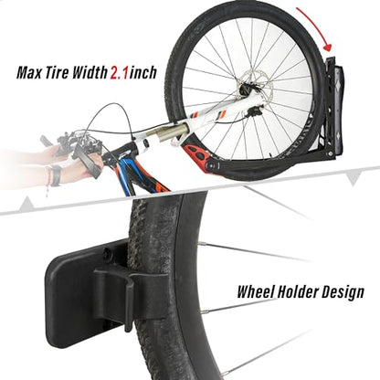 Wallmaster BIKEPAL Swivel Bike Rack, Wall Mounted Vertical Bike Storage Hanger, Space Saving for Home and Garage, 4 Pack - style: 4pack