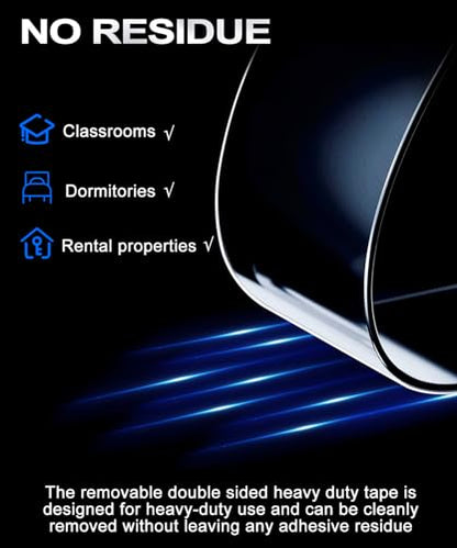 PHIXBEAR Double Sided Tape Built-in Ruler 1.18" x20ft - Clear Mounting Tape for Scrapbooking, Card Making, Paper Crafts, No Residue